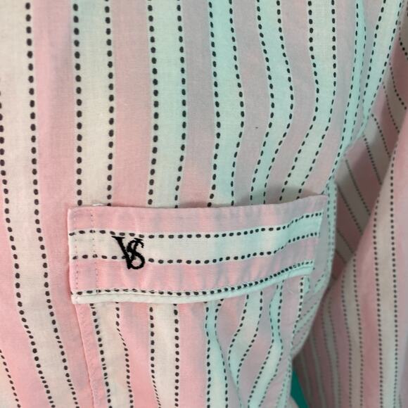 EUC Victoria's Secret Long Sleeve Pink Cotton Striped Pajama Top Size XL - Picture 1 of 4